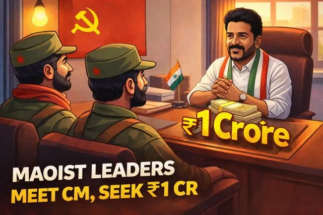 Surrendered Maoist leaders meeting Telangana CM Revanth Reddy in Hyderabad to discuss ₹1 crore rehabilitation package and reintegration.