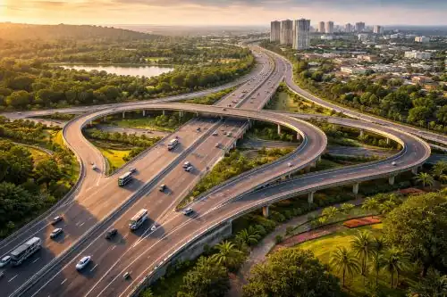 Budwel Interchange connecting Outer Ring Road with radial road in Hyderabad