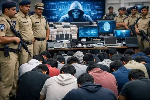 Hyderabad Police detain cybercrime suspects during major crackdown