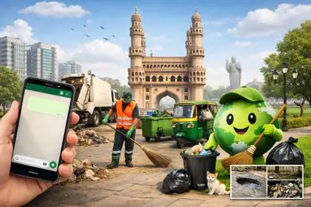 Citizens using WhatsApp Complaint system to report garbage issues in Hyderabad