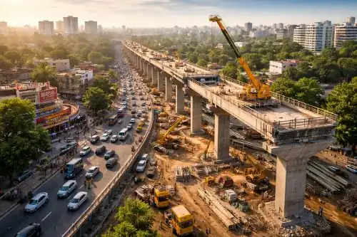 Construction work begins on Paradise Corridor elevated road near Secunderabad in Hyderabad