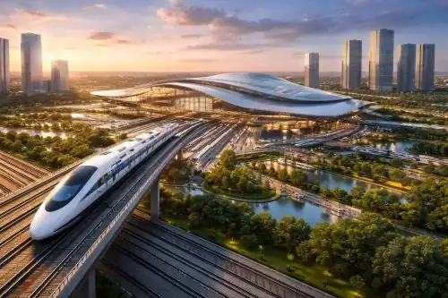 Bullet train hub construction site near Shamshabad Hyderabad