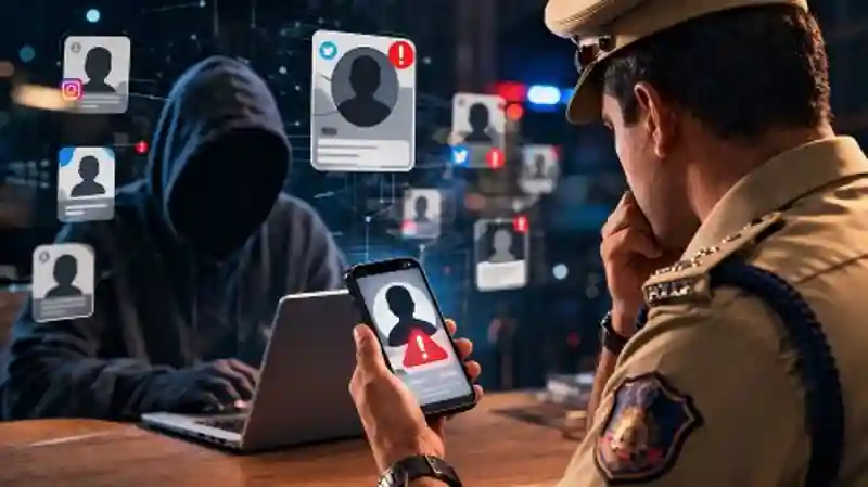 Hyderabad Police warning public about fake social media profiles and online scams in Hyderabad
