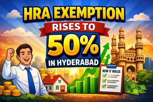 Office workers in Hyderabad discussing the new 50% HRA exemption under Income Tax Rules 2026