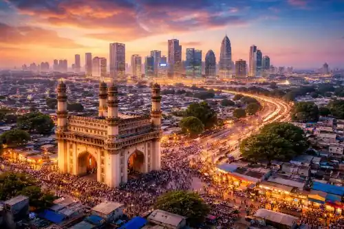 Hyderabad skyline highlighting the city’s rise as a major GCC hub in India