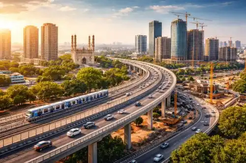 Hyderabad infrastructure development with flyovers and elevated corridors