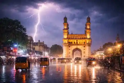 Dark storm clouds over Hyderabad as IMD issues a yellow alert for thunderstorms