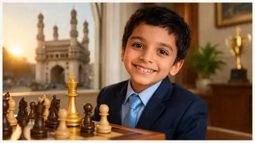 Kshiv Chakave after entering the World U-6 Top 10 in chess