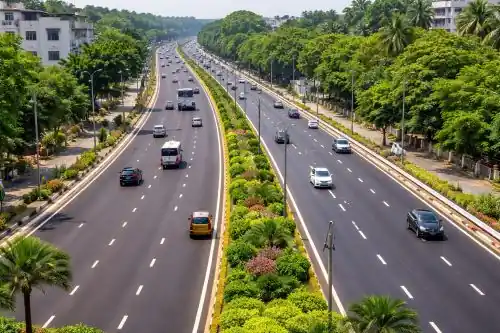 Secunderabad road upgrade work in progress with construction teams